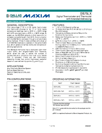 datasheet for DS75LX by Maxim Integrated Producs
