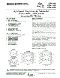 datasheet for OPA350EA/250
 by Texas Instruments