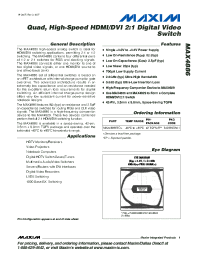 datasheet for MAX4886 by Maxim Integrated Producs
