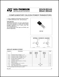 datasheet for BD439 by SGS-Thomson Microelectronics