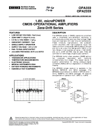 datasheet for OPA333 by Texas Instruments