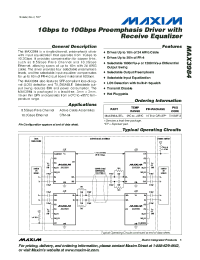 datasheet for MAX3984UTE+ by Maxim Integrated Producs