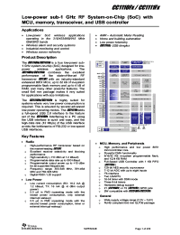 datasheet for CC1110F8RSPR
 by Texas Instruments