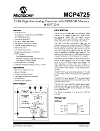 datasheet for MCP4725A0T-E/CH by Microchip Technology, Inc.