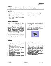 datasheet for CC1020 by Texas Instruments
