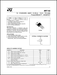 datasheet for IRF740 by SGS-Thomson Microelectronics