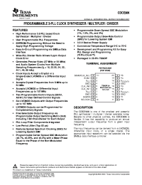 datasheet for CDCE906PW
 by Texas Instruments