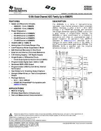 datasheet for ADS5281 by Texas Instruments