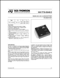 datasheet for GS1T70-D540/2 by SGS-Thomson Microelectronics