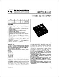 datasheet for GS1T70-D540/1 by SGS-Thomson Microelectronics