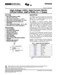 datasheet for OPA454 by Texas Instruments