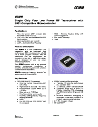 datasheet for CC1010-RTR1
 by Texas Instruments