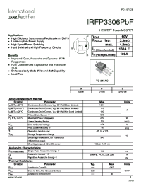 datasheet for IRFP3306PBF by International Rectifier