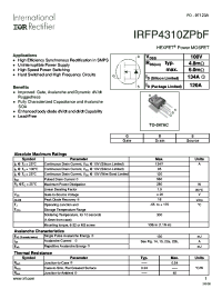 datasheet for IRFP4310ZPBF by International Rectifier