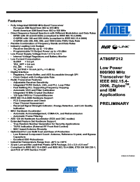 datasheet for AT86RF212 by ATMEL Corporation
