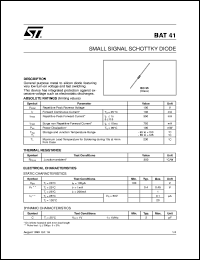 datasheet for BAT41 by SGS-Thomson Microelectronics