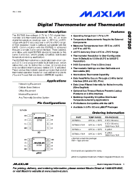 datasheet for DS7505S+
 by Maxim Integrated Producs