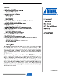 datasheet for AT25DF081 by ATMEL Corporation