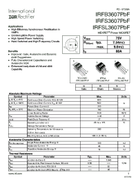 datasheet for IRFS3607PBF
 by International Rectifier