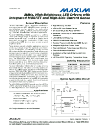 datasheet for MAX16832A by Maxim Integrated Producs