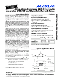 datasheet for MAX16822A by Maxim Integrated Producs