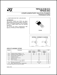 datasheet for TIP41C by SGS-Thomson Microelectronics