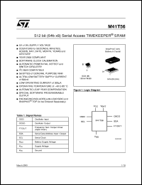 datasheet for M41T56 by SGS-Thomson Microelectronics