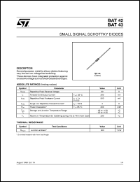 datasheet for BAT42 by SGS-Thomson Microelectronics