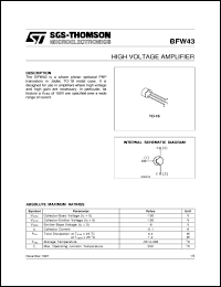 datasheet for BFW43 by SGS-Thomson Microelectronics
