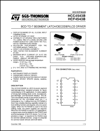 datasheet for HCF4543B by SGS-Thomson Microelectronics