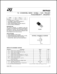 datasheet for IRFP450 by SGS-Thomson Microelectronics