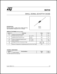 datasheet for BAT46 by SGS-Thomson Microelectronics
