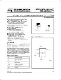 datasheet for ST93C46T by SGS-Thomson Microelectronics