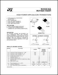 datasheet for BUV48A by SGS-Thomson Microelectronics