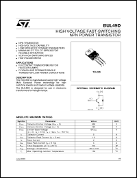 datasheet for BUL49D by SGS-Thomson Microelectronics