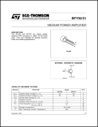 datasheet for BFY50 by SGS-Thomson Microelectronics