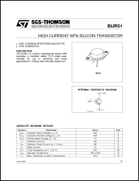datasheet for BUR51 by SGS-Thomson Microelectronics