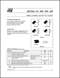 datasheet for BAT54AW by SGS-Thomson Microelectronics