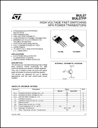 datasheet for BUL57 by SGS-Thomson Microelectronics
