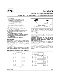 datasheet for 74LVQ574 by SGS-Thomson Microelectronics