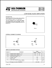 datasheet for BCY58 by SGS-Thomson Microelectronics