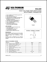 datasheet for BUL58D by SGS-Thomson Microelectronics