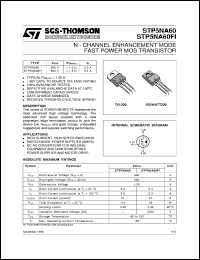 datasheet for STP5NA60 by SGS-Thomson Microelectronics