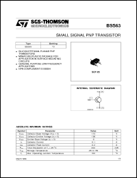 datasheet for BSS63 by SGS-Thomson Microelectronics