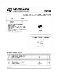 datasheet for BCW66 by SGS-Thomson Microelectronics