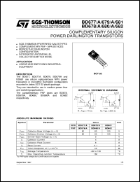 datasheet for BD677 by SGS-Thomson Microelectronics
