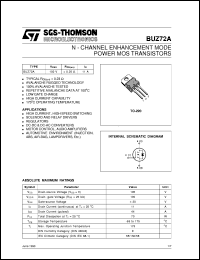 datasheet for BUZ72A by SGS-Thomson Microelectronics