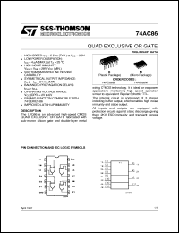 datasheet for 74AC86 by SGS-Thomson Microelectronics