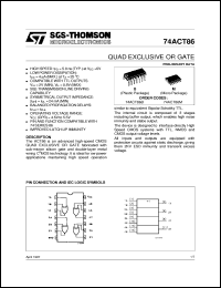 datasheet for 74ACT86 by SGS-Thomson Microelectronics