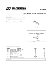 datasheet for BCY79 by SGS-Thomson Microelectronics